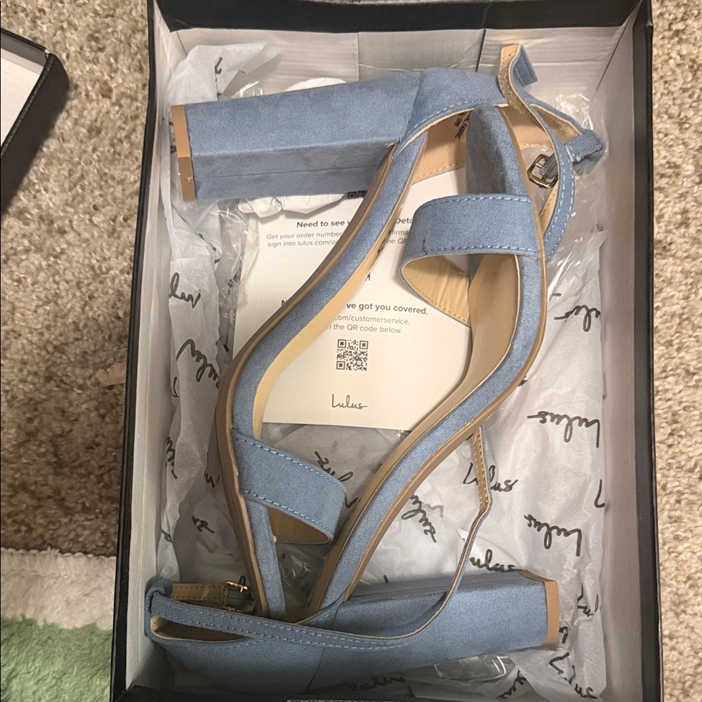 Lulu's Sky Blue Strappy Heels